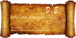 Décsi Edvina névjegykártya